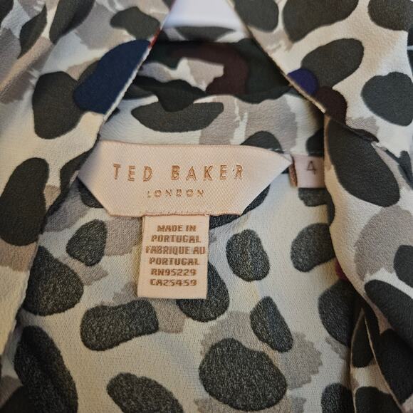 Ted Baker Chiara Wilderness Tie Neck Blouse Size 4 (Size 10 U.S) - Picture 6 of 6